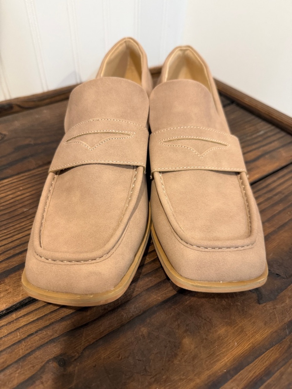 New Oasis Society Soft Tan Penny Loafers - Picture 7 of 8